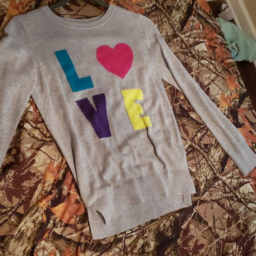 Gray love sweater